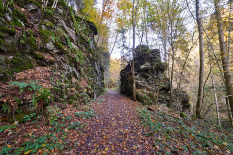 Gemeinde Obernzell Landkreis Passau Erlau Erlautal Felsdurchbruch Herbst (Dirschl Johann) Deutschland PA